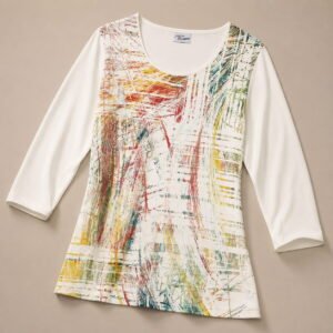 Abstract Print Tunic Top