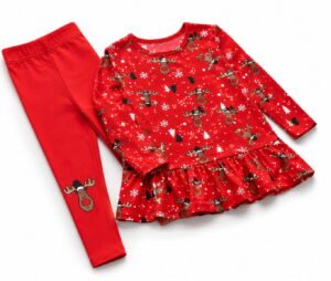 Girls Christmas Tunic & Leggings Set