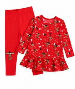 Girls Christmas Tunic & Leggings Set