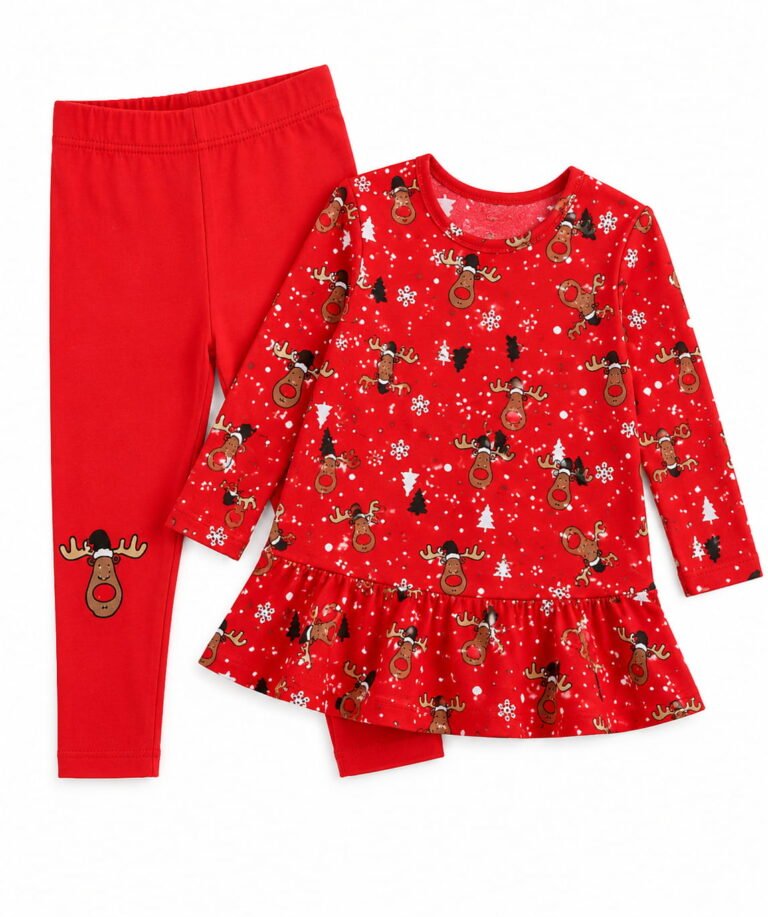 Girls Christmas Tunic & Leggings Set