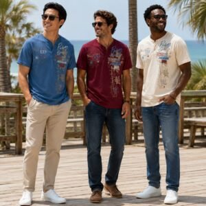 Men’s Graphic Henley T-Shirt
