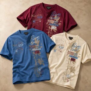 Men’s Graphic Henley T-Shirt
