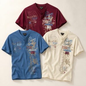 Men’s Graphic Henley T-Shirt