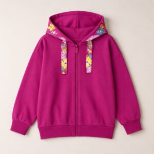 Women’s Floral Trim Zip-Up Hoodie