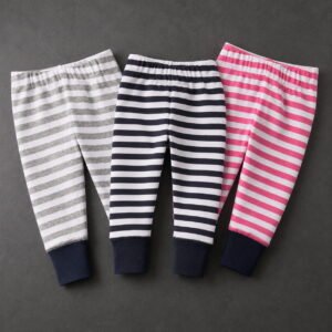 Kids Striped Cotton Leggings