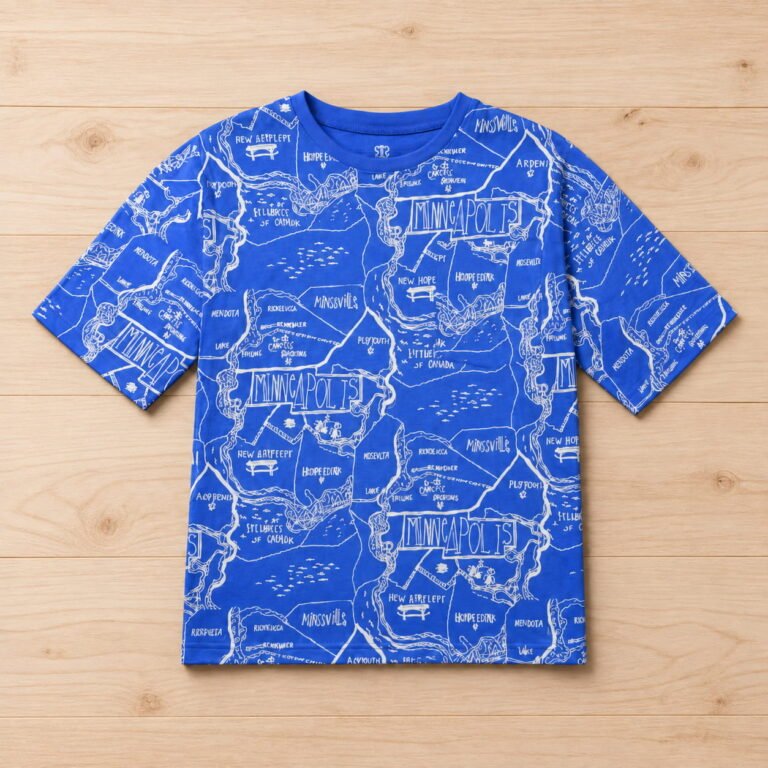 Blue Adventure Map Graphic Tee