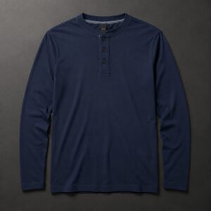 Classic Navy Long Sleeve Henley Tee