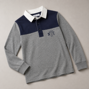 NYC Colorblock Long Sleeve Polo