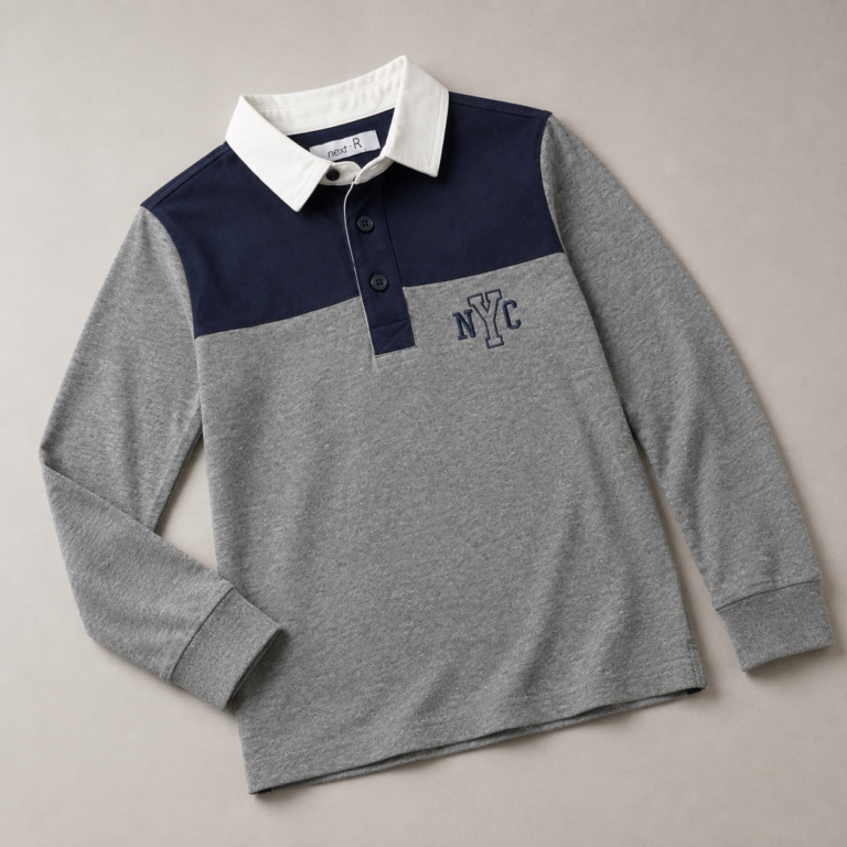 NYC Colorblock Long Sleeve Polo