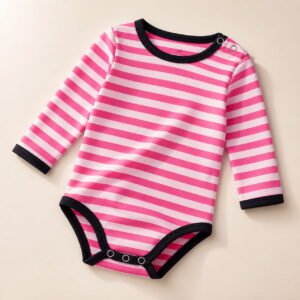 Pink Candy Stripe Baby Bodysuit