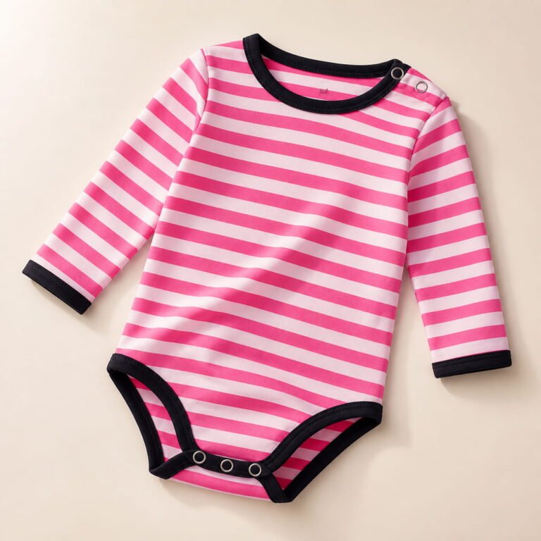Pink Candy Stripe Baby Bodysuit